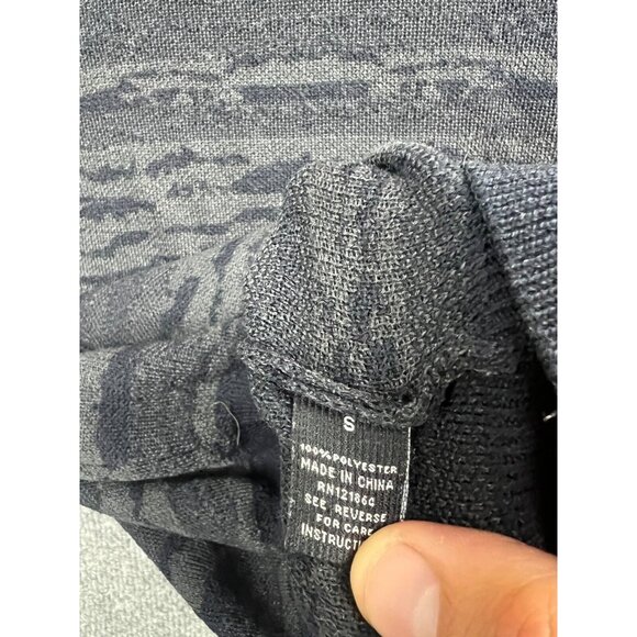 Morse Code Hoodie Men's Small Black Gray Camouflage Pullover Polyester - Picture 5 of 6